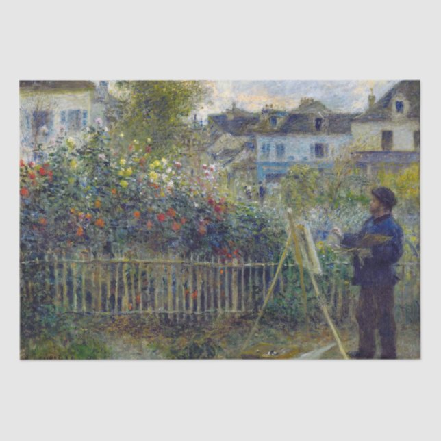 Renoir - Claude Monet Malerei in seinem Garten Seidenpapier (Vorderseite)