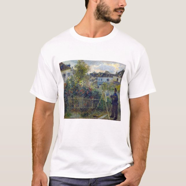 Renoir - Claude Monet Malerei in seinem Garten T-Shirt (Vorderseite)