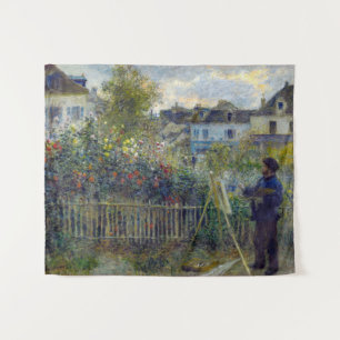 Renoir - Claude Monet Malerei in seinem Garten Wandteppich