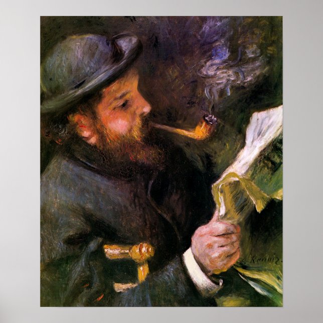 Renoir - Claude Monet Reading 1872 Poster (Vorne)