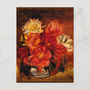 Renoir - Dahlias, Kunstmalerei Postkarte
