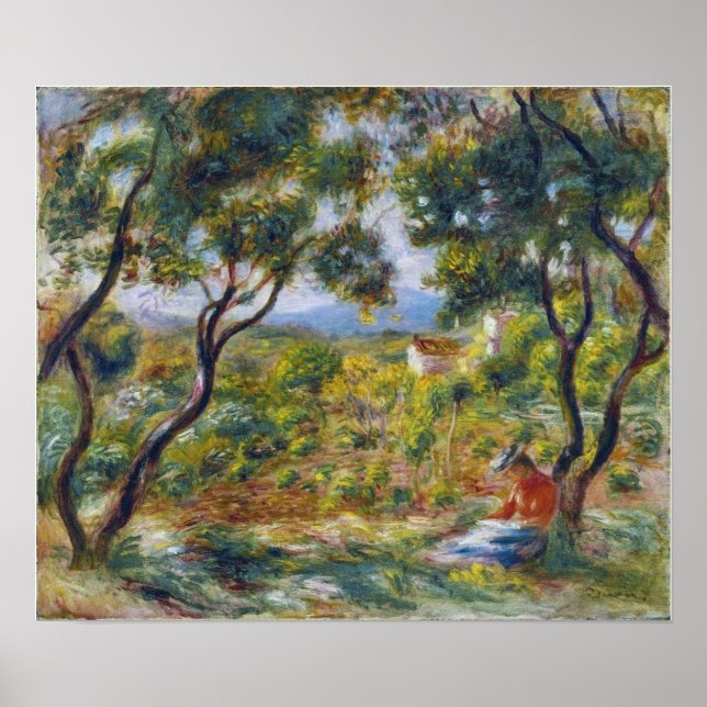 Renoir - Die Weinberge von Cagnes 1908 Poster (Vorne)