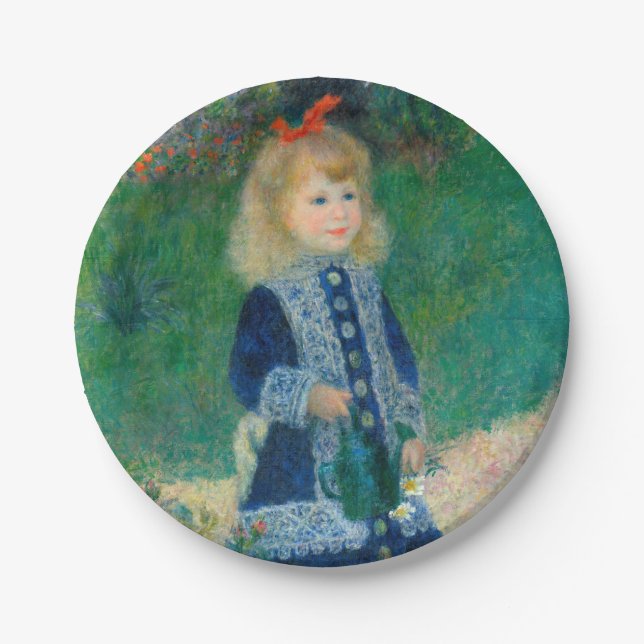 Renoir "ein Mädchen mit einer Gießkanne " Pappteller (Vorderseite)