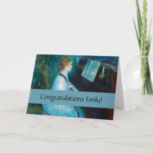 Renoir Frau am Klavier Vintage Impressionismus Karte