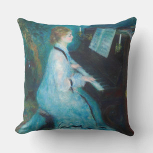 Renoir Frau am Klavier Vintage Impressionismus  Kissen