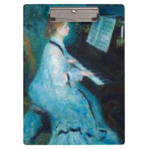 Renoir Frau am Klavier Vintage Impressionismus Klemmbrett
