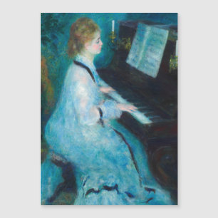 Renoir Frau am Klavier Vintage Impressionismus Magnetkarte