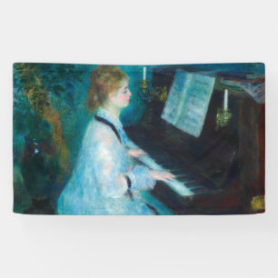 Renoir Frau am Piano Vintage Impressionistin Banner