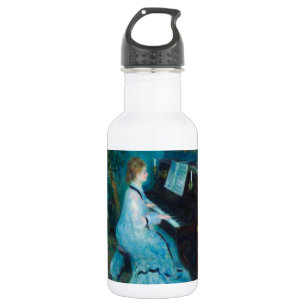 Renoir Frau am Piano Vintage Impressionistin Edelstahlflasche