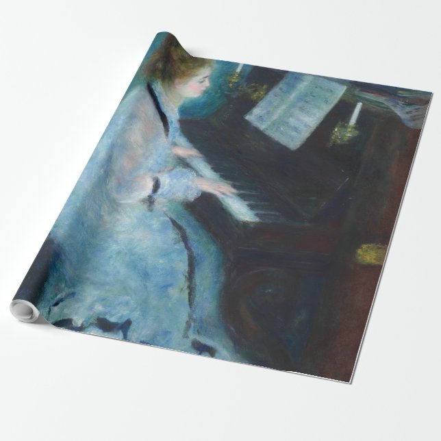 Renoir Frau am Piano Vintage Impressionistin Geschenkpapier (Ungerollt)