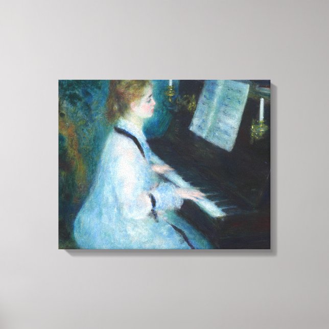 Renoir Frau am Piano Vintage Impressionistin Leinwanddruck (Vorderseite)
