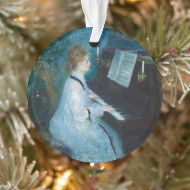 Renoir Frau am Piano Vintage Impressionistin Ornament (Baum)