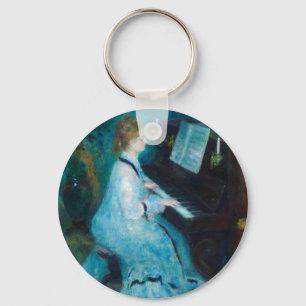 Renoir Frau am Piano Vintage Impressionistin Schlüsselanhänger