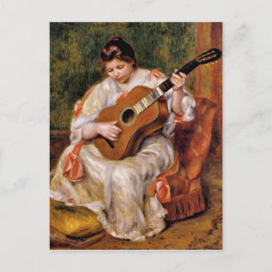 Renoir - Frau, die Gitarre spielt, Postkarte