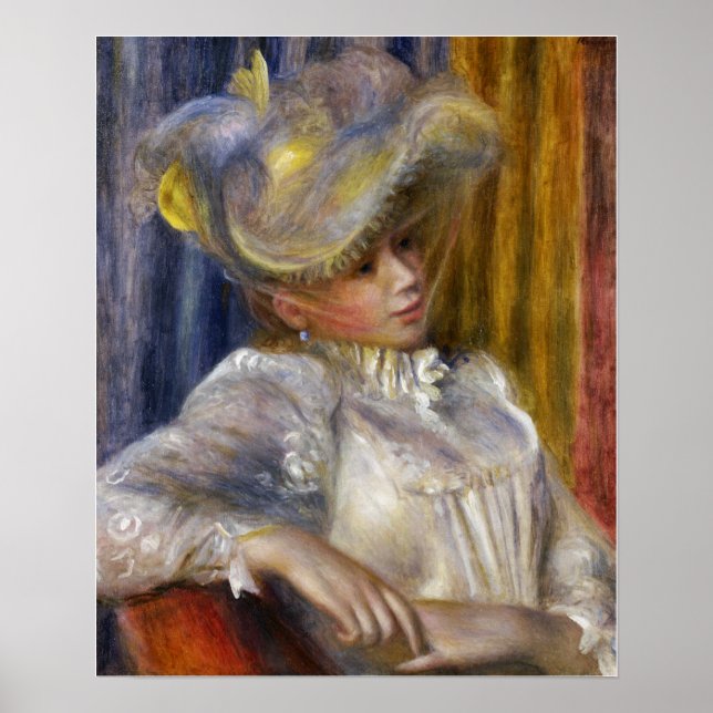 Renoir - Frau mit einem Hut Poster (Vorne)