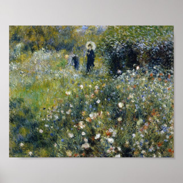 Renoir Frau mit Parasol im Garten Poster (Vorne)