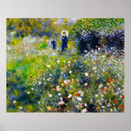 Renoir, Frau mit Sonnenschirm im Garten, 1875 Poster