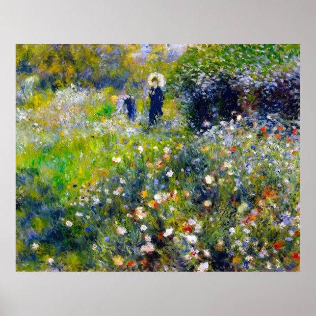Renoir, Frau mit Sonnenschirm im Garten, 1875 Poster (Vorne)