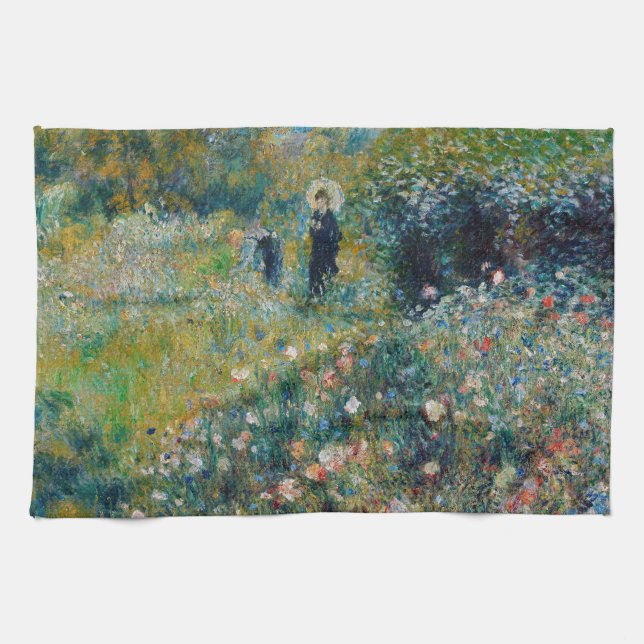 Renoir - Frau mit Sonnenschirm im Garten Geschirrtuch (Horizontal)