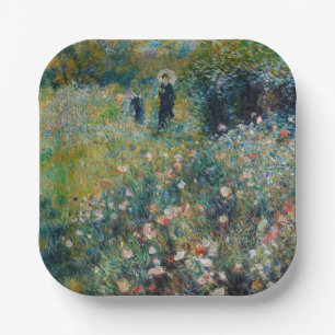 Renoir - Frau mit Sonnenschirm im Garten Pappteller