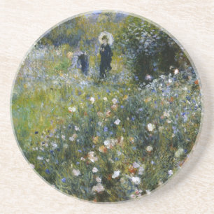 Renoir Frau mit Sonnenschirm im Garten Untersetzer