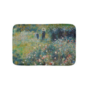 Renoir - Frau mit Sonnenschirm in einem Garten Badematte