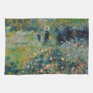 Renoir - Frau mit Sonnenschirm in einem Garten Geschirrtuch