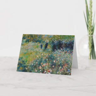 Renoir - Frau mit Sonnenschirm in einem Garten Karte