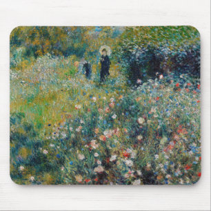 Renoir - Frau mit Sonnenschirm in einem Garten Mousepad