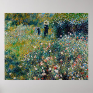 Renoir - Frau mit Sonnenschirm in einem Garten Poster