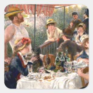 Renoir French Luncheon Boating Party Quadratischer Aufkleber