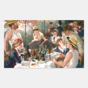 Renoir French Luncheon Boating Party Rechteckiger Aufkleber