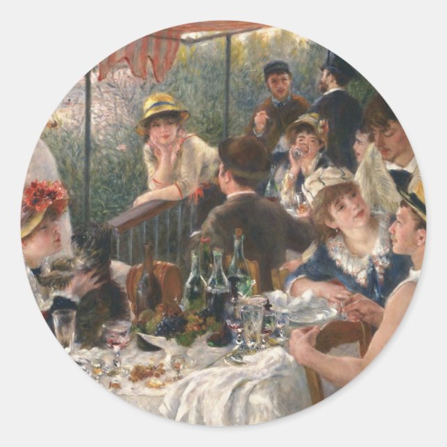Renoir French Luncheon Boating Party Runder Aufkleber (Vorderseite)