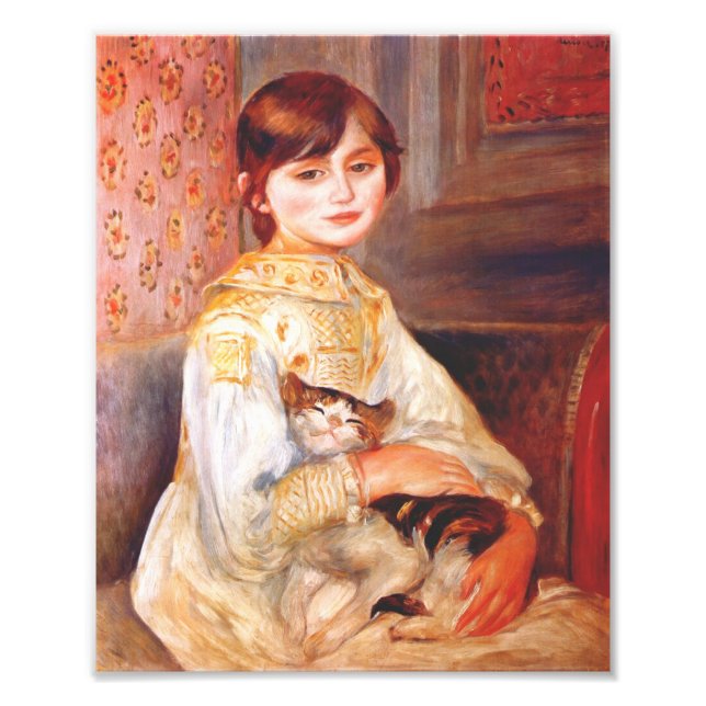 Renoir Girl mit Kat Print Fotodruck (Vorne)