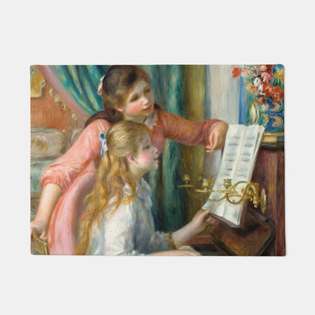 Renoir Girls am Piano Impressionismus Malerei Fußmatte (Vorderseite)