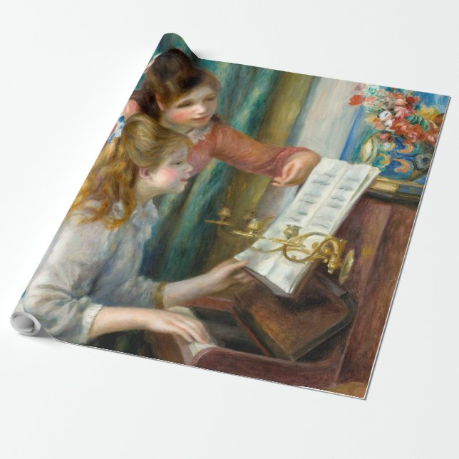 Renoir Girls am Piano Impressionismus Malerei Geschenkpapier (Ungerollt)