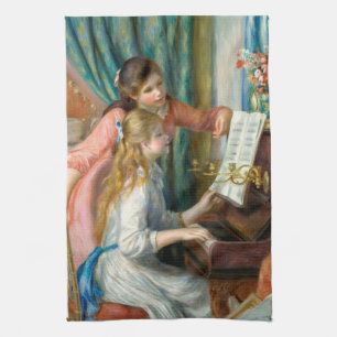 Renoir Girls am Piano Impressionismus Malerei Geschirrtuch