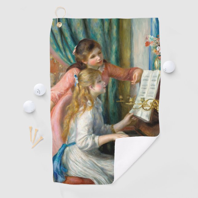 Renoir Girls am Piano Impressionismus Malerei Golfhandtuch (Insitu)
