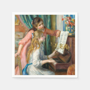 Renoir Girls am Piano Impressionismus Malerei Serviette