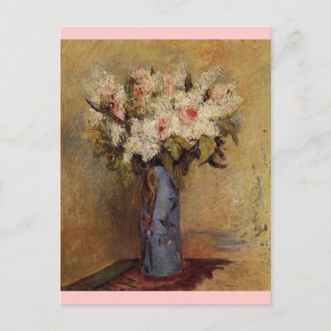 Renoir ist eine Vase aus Lilacs und Rose Postkarte (Vorderseite)