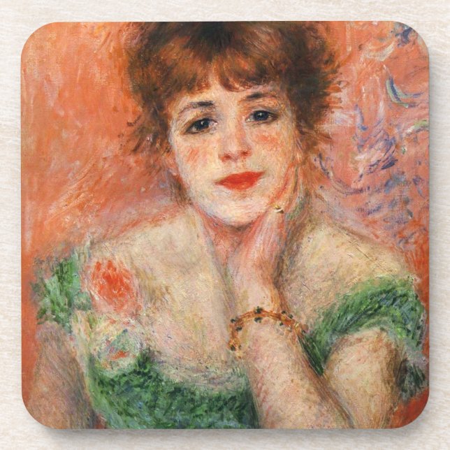 Renoir Jean Samary in den niedrigen Necked Untersetzer (Vorderseite)