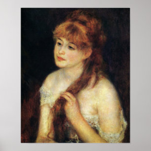 Renoir - Junge Frau Braiding ihre Haare 1876 Poster