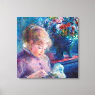 Renoir, junge Frau nähen Leinwand