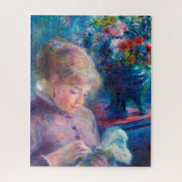Renoir, junge Frau nähen Puzzle