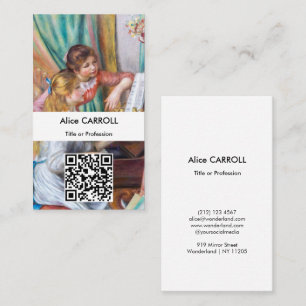 Renoir - Junge Mädchen am Klavier - QR Code Visitenkarte