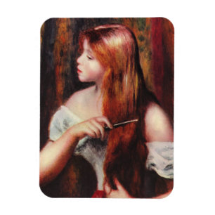 Renoir junges Mädchen, das ihren Haar-Magneten Magnet