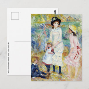 Renoir - Kinder an der Küste, Guernsey Postkarte