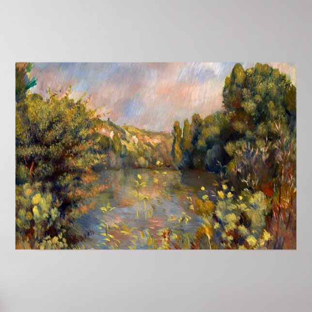 Renoir - Landschaft am Seeufer Poster (Vorne)
