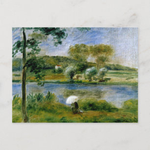 Renoir - Landschaft, Flussufer Postkarte