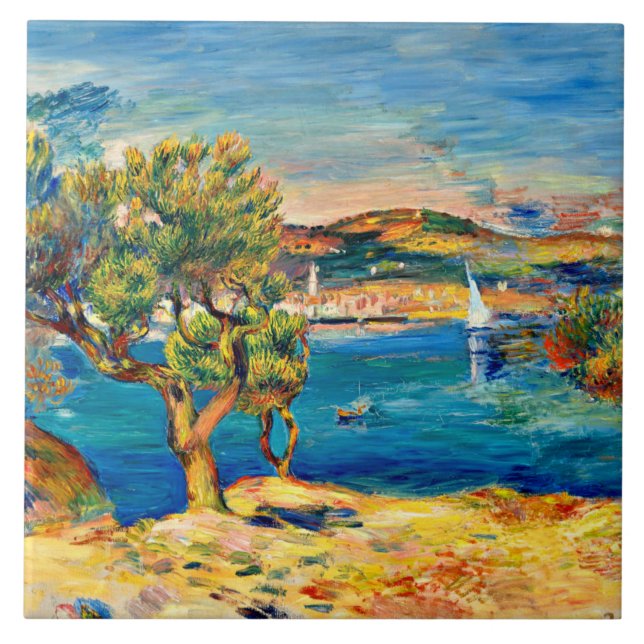 Renoir - L'Estaque, Kunstlandschaftsmalerei, Fliese (Vorderseite)